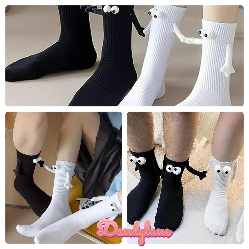 Couples Black and White Hand holding Novelty Socks